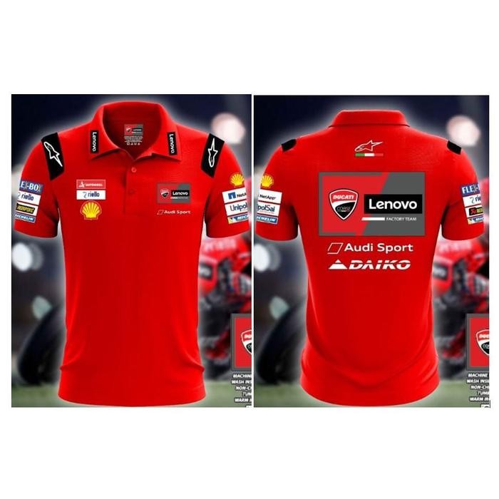 Kaos Kerah Kaos Polo Shirt Motor MotoGP Lookalike Full Sponsor | Baju Motor Racing Touring Bikers | 