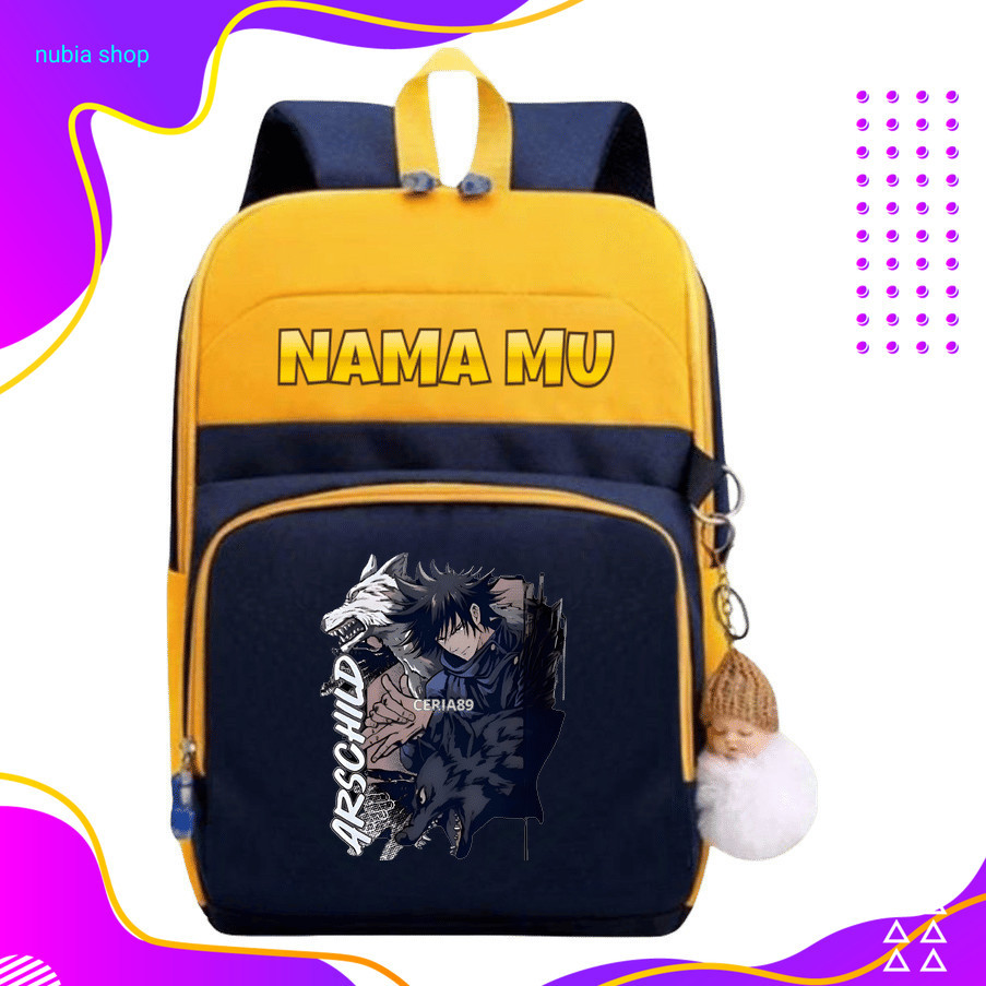 nubia Tas Ransel jujutsu kaisen sekolah anak laki keychain figur komik indonesia jujitsu premium juj