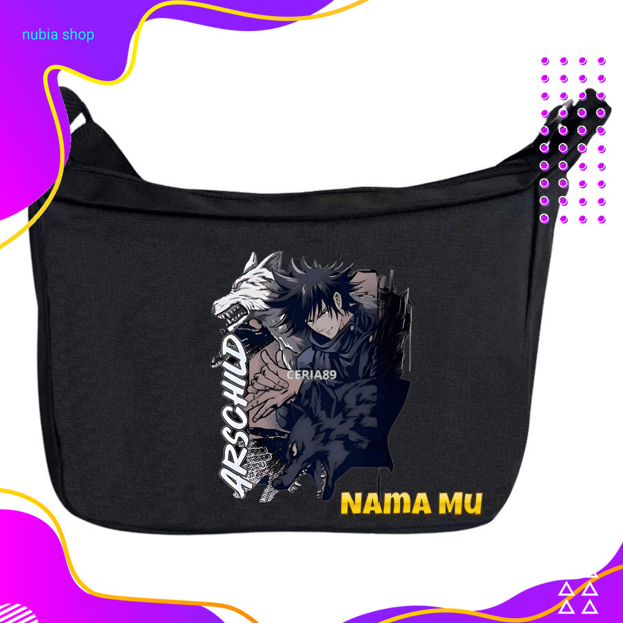 nubia Tas Selempang jujutsu kaisen sekolah anak laki keychain figur komik indonesia jujitsu premium 