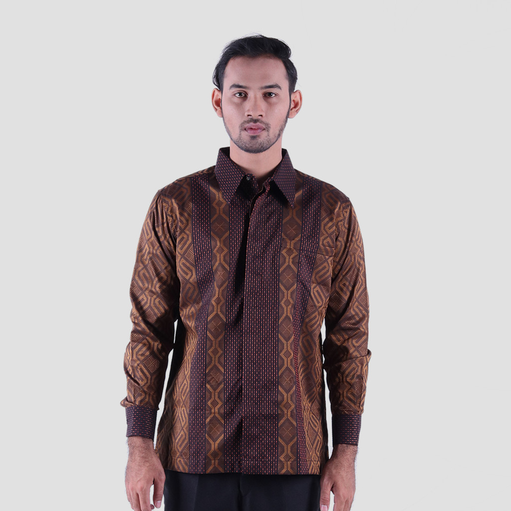 Baju Batik BHS Excellent Warna Hitam Olive