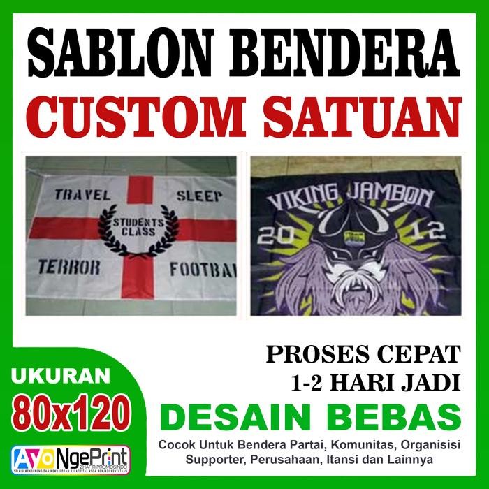 [Promo] Bikin Bendera Suporter Mini Flag Ultras Custom Satuan | Uk. 80x120 cm - Kain TC Lokal