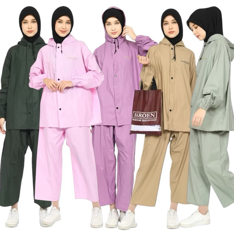Jas Hujan Maroen Original Untuk Pria Dan Wanita Bahan Pvc Tebal Anti Rembes Lentur Kuat Murah Grosir
