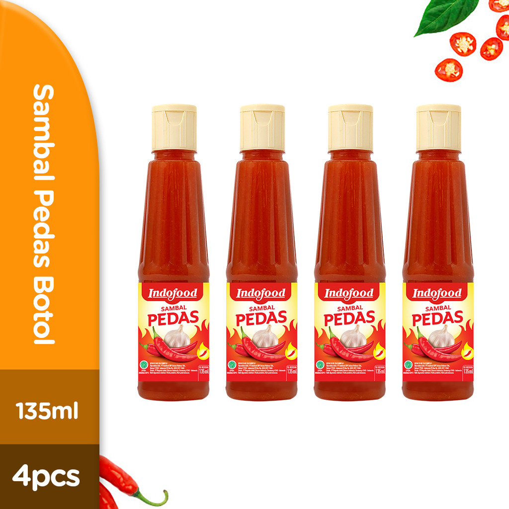 

4 PCS - Sambal Indofood Pedas Pet 135 ml