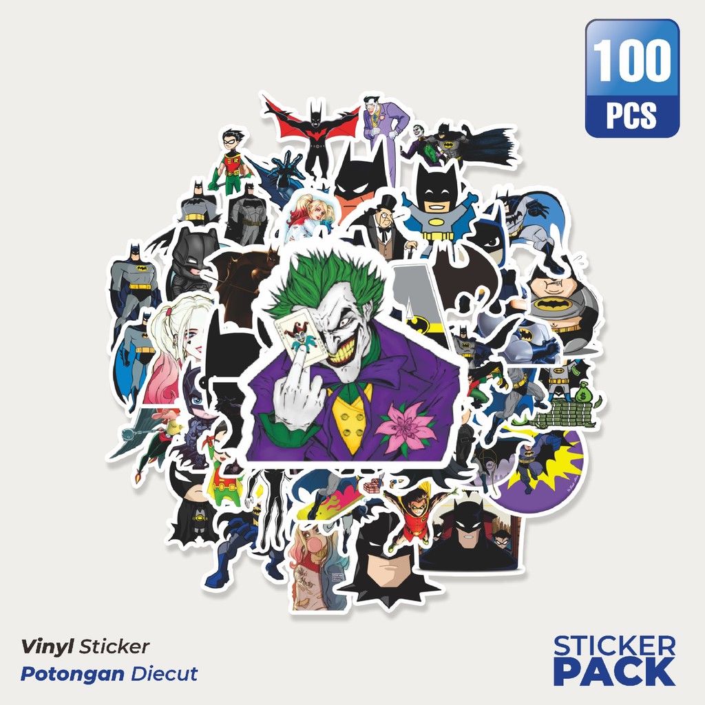 

Stiker Vinyl Stiker Kartun Batman Waterproof Aesthetic- Untuk Laptop, Motor, dan Helm - Paper Stationery Pack