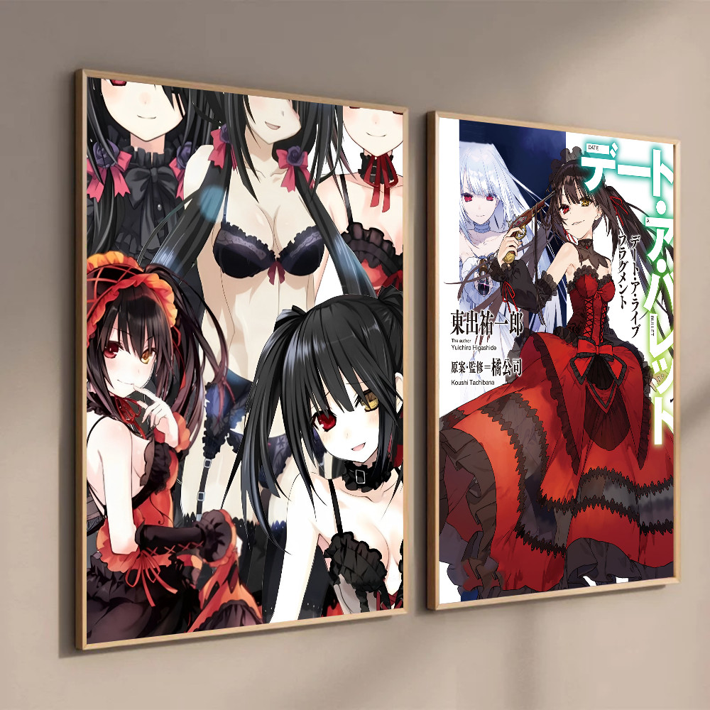 1pc Tokisaki Kurumi Date A Live Anime Poster Self-adhesive Art Waterproof Paper Sticker Coffee House