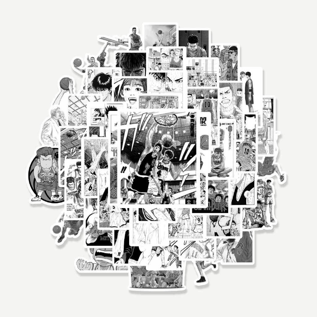 

Sticker Pack Stiker Anime Slamdunk B&W | Sticker TUMBLR | Stiker LAPTOP KOPER HELM