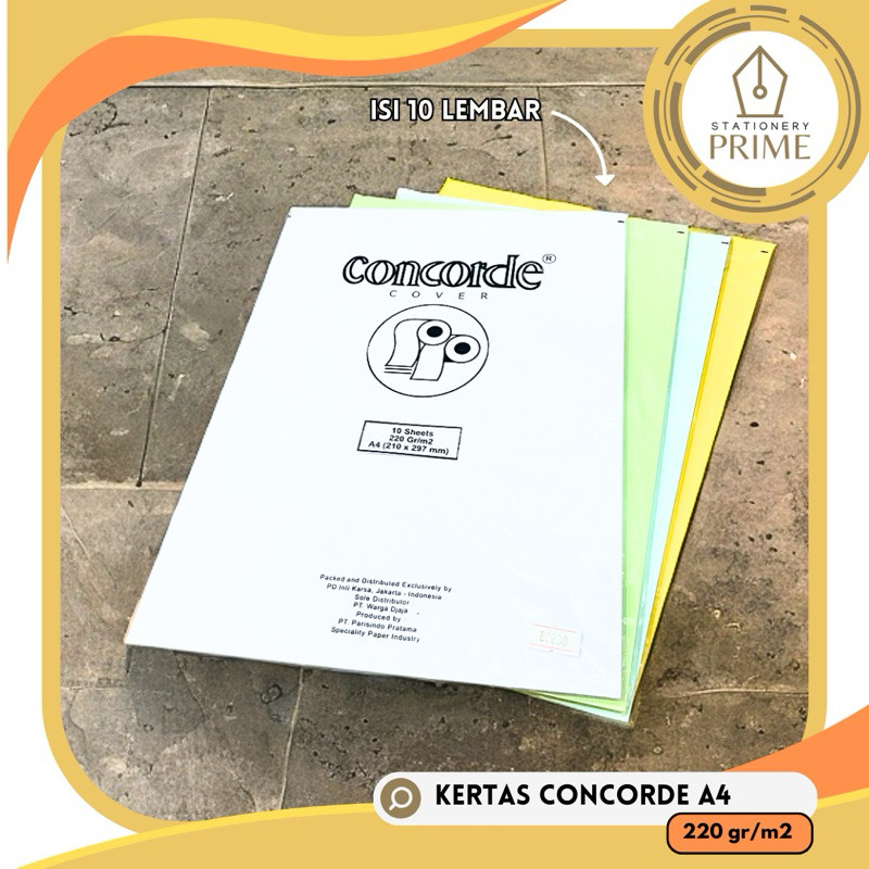 

Kertas Concorde 220gr A4 isi 10 lembar - Putih Biru Hijau Kuning