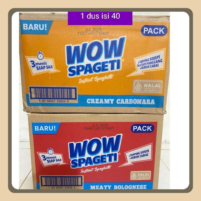 

Wow Spaghetti 1 Dus Isi 40 Pcs Rasa Creamy Carbonara