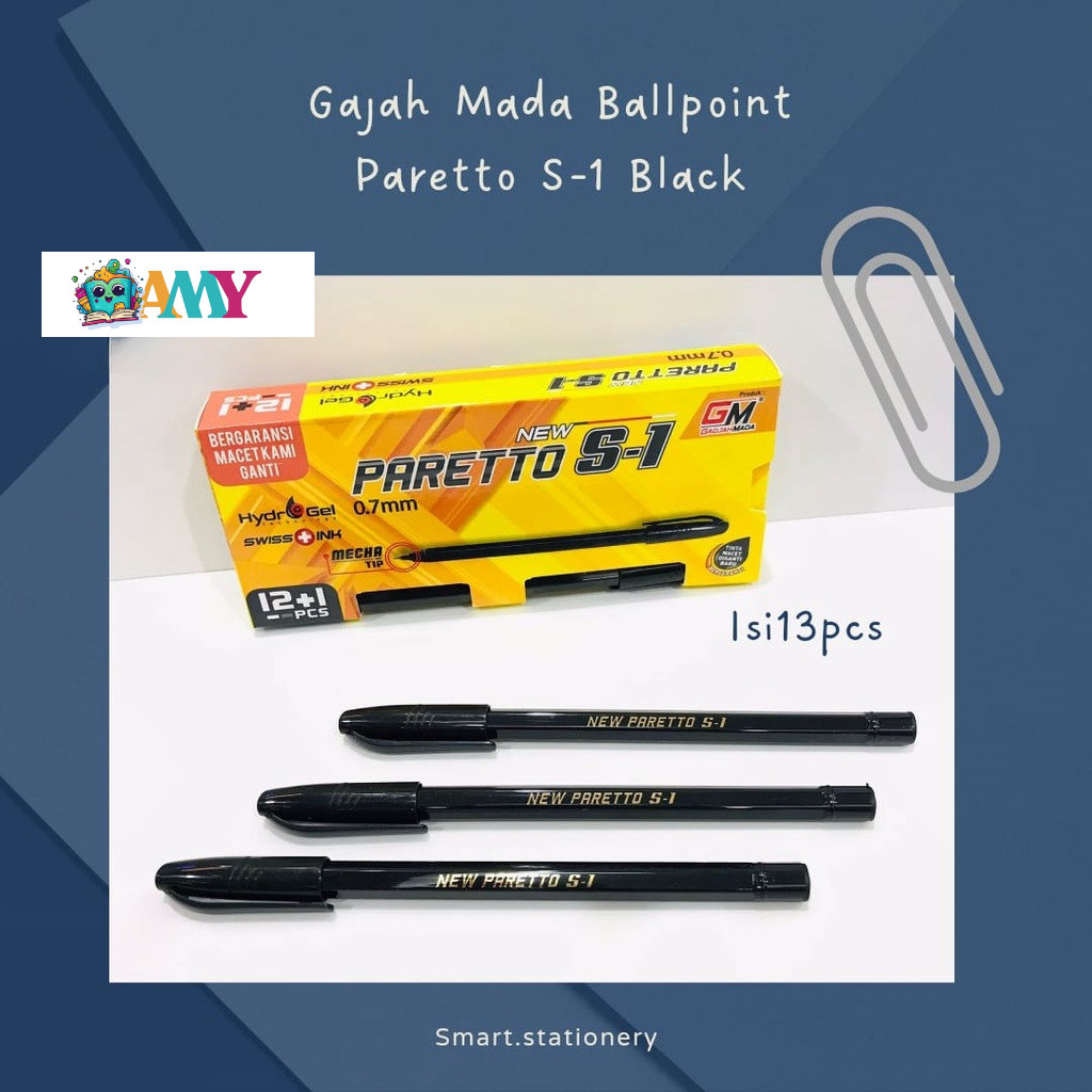 

GAJAH MADA BALLPOINT PARETTO S-1 0.7MM 13 PCS AMY STASIONARY