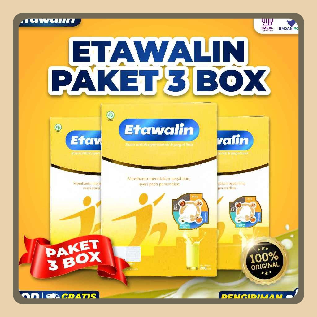 

Etawalin 3 Box - Susu Kambing Etawalin Asli Original Atasi Nyeri Sendi Dan Tulang 200gr/Box