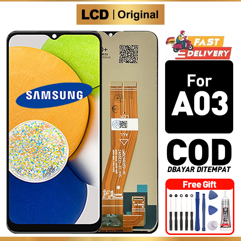 LCD Samsung A03 Original Touchscreen Fullset Asli Ori Compatible For Glass Touch Screen Digitizer