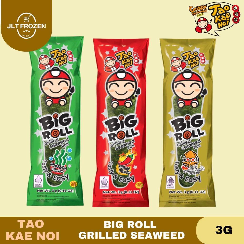 

Tao Kae Noi Big Roll 3G 1PCS / Big Roll Classic Flavour / Big Roll Spicy Flavour / Big Roll Spicy Grilled Squid Flavour 3g 1PCS