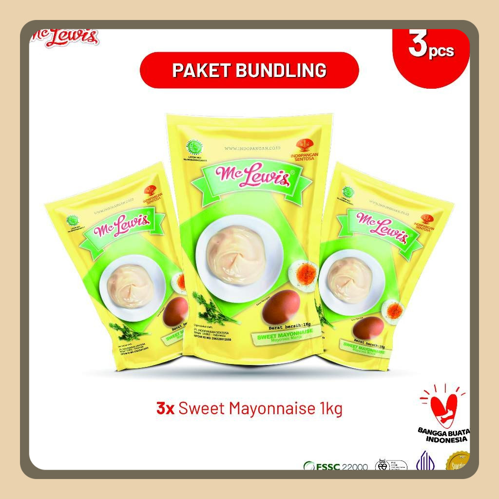 

[Paket Bundle] Mc Lewis Sweet Mayonnaise 1Kg x 3 Pcs