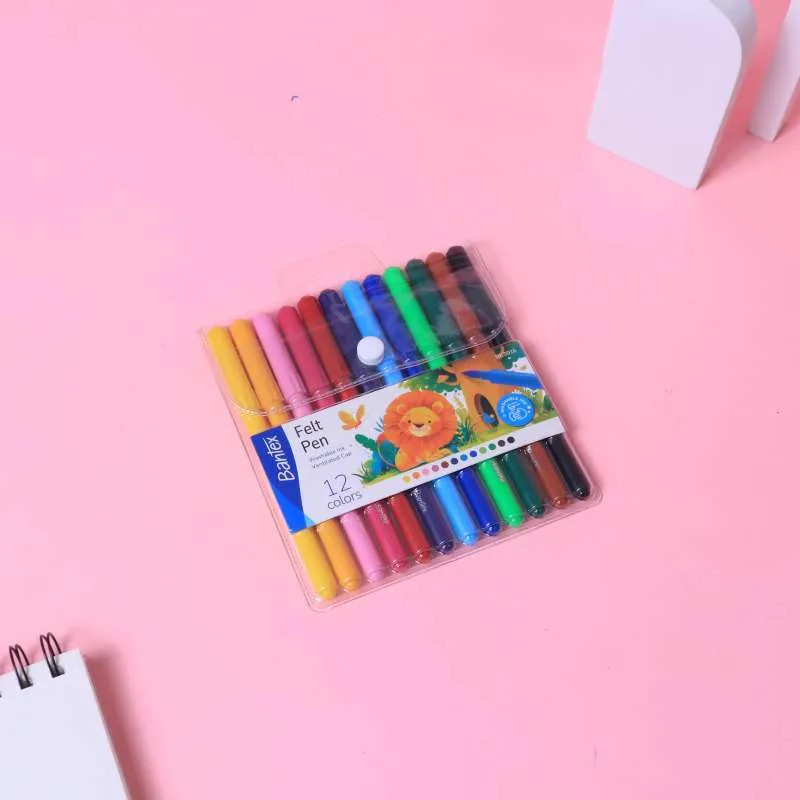 

WASHABLE MARKER BANTEX FELT PEN SET 12 BK3016