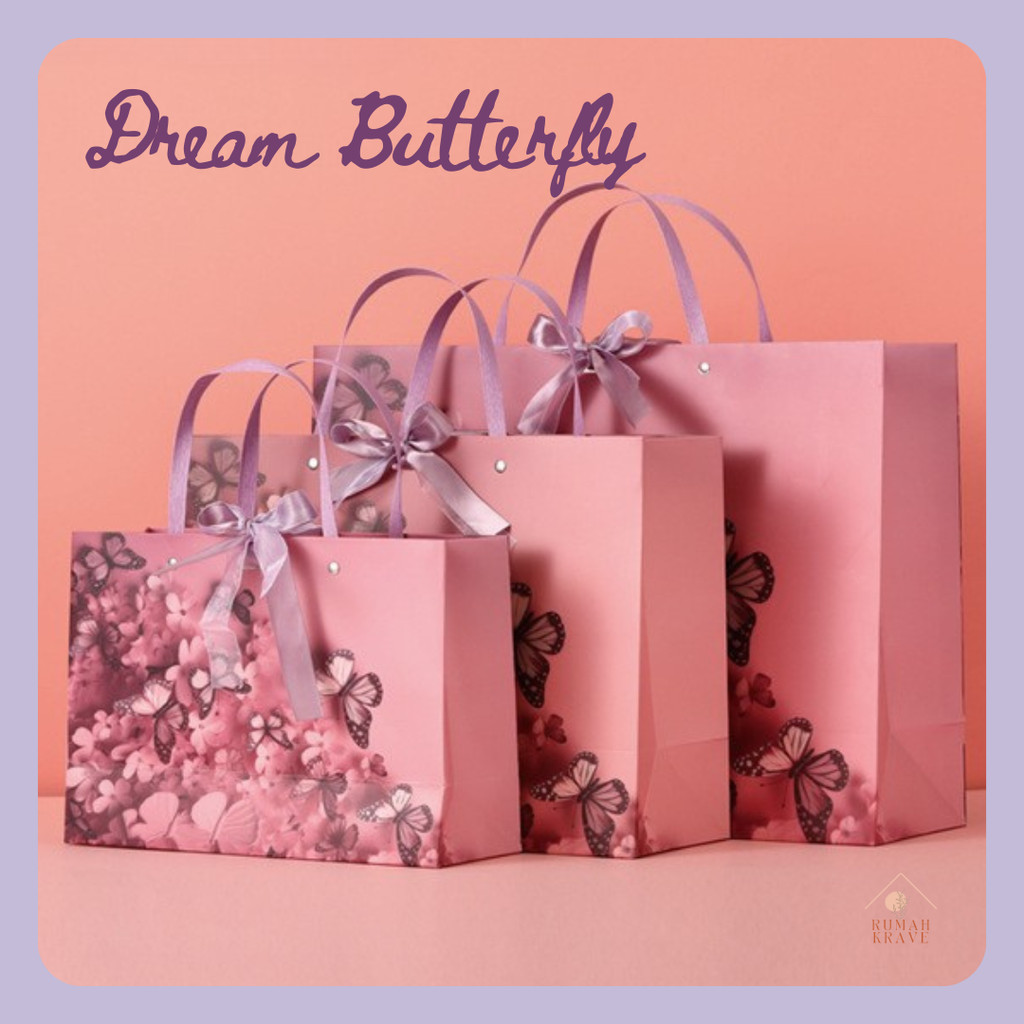 

RUMAH KRAVE - Paperbag Dream Butterfly Goodie Bag Tas Kantong Hadiah