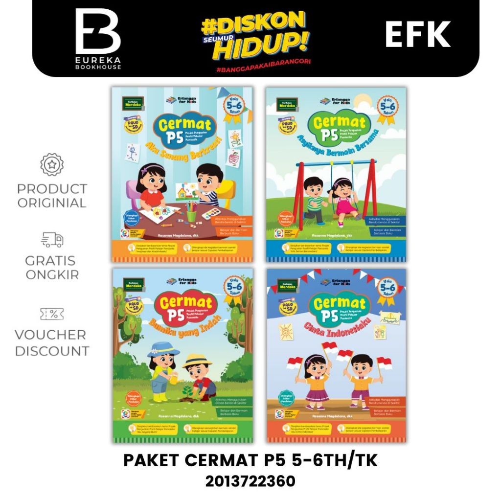 BUKU PAKET CERMAT P5 5-6TH/TK - ERLANGGA FOR KIDS