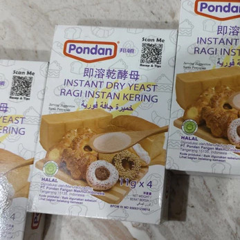 

pekanbaru /Pondan RAGI 1 BOX Isi 4x11gr Ragi Kering Instant Dry Yeast Pengembang Roti Donat