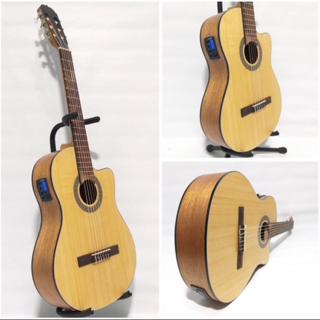 Gitar akustik klasik nylon elektrik COWBOY CGC 100 NA NS ORIGINAL Tuner
