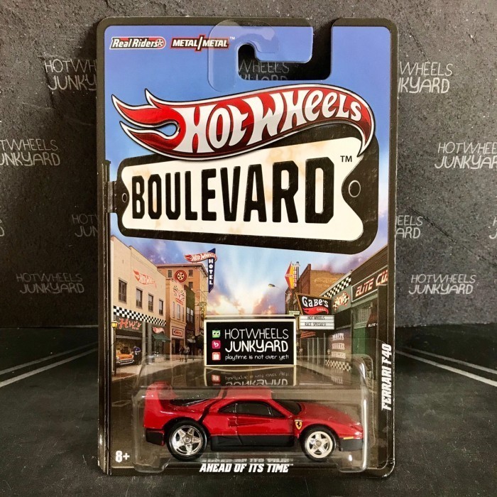 Hot Wheels Boulevard Ferrari F40 Red Real Riders Ban Karet Vhtf
