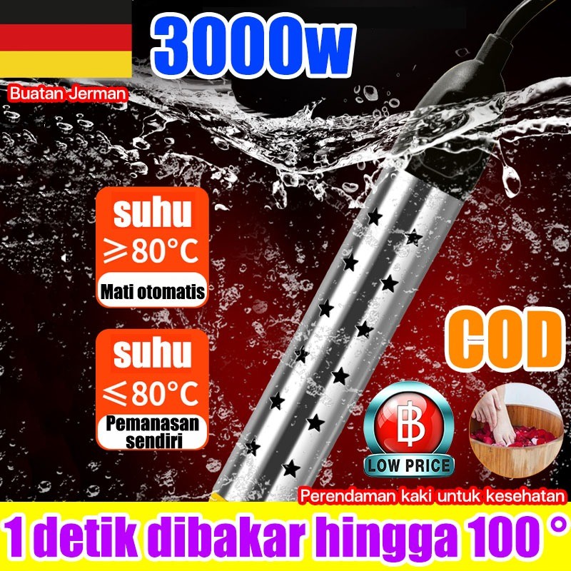 【1 detik dibakar hingga 100 °】Pemanas Air Listrik 3000 Watt Water Heater Portable 220v /Elemen Peman