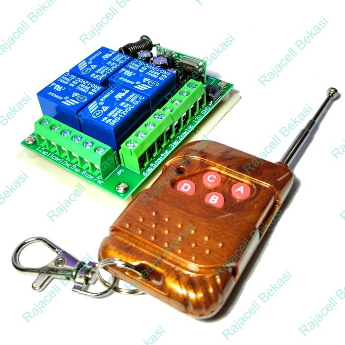 Modul Relay Remote Control 4 Channel 12V Wireless Switch RF 433MHz 315MHz