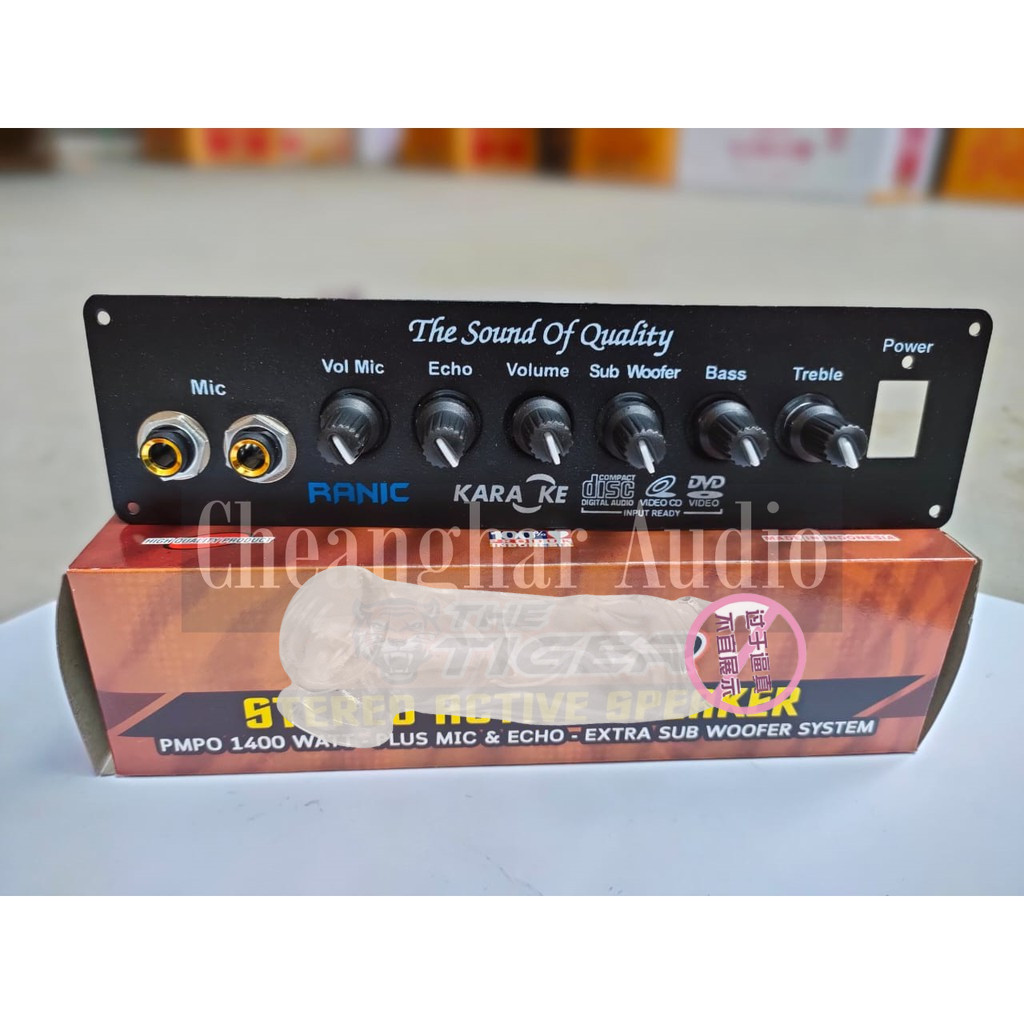 Kit Power Amplifier Speaker Aktif Stereo Karaoke Plus Echo 1400W PMPO TIGER