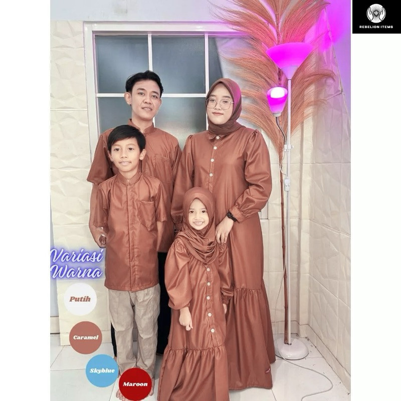 RAUNA FAMILY COUPLE BAJU LEBARAN TERBARU  KEMBARAN SARIMBIT BAJU COUPLE KELUARGA