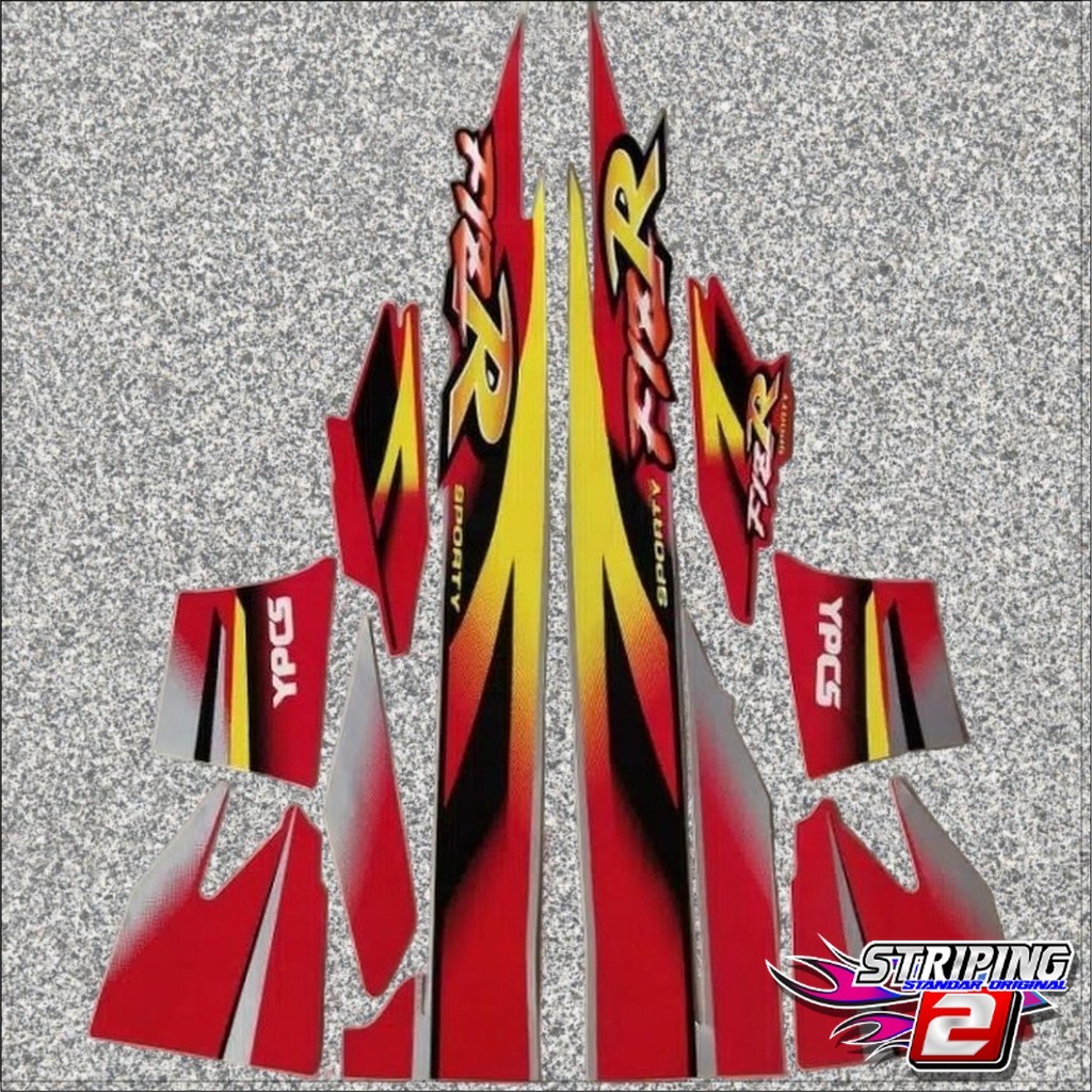 Striping sticker lis body yamaha f1zr fizr fiz r 1999 2000 limited edition merah silver