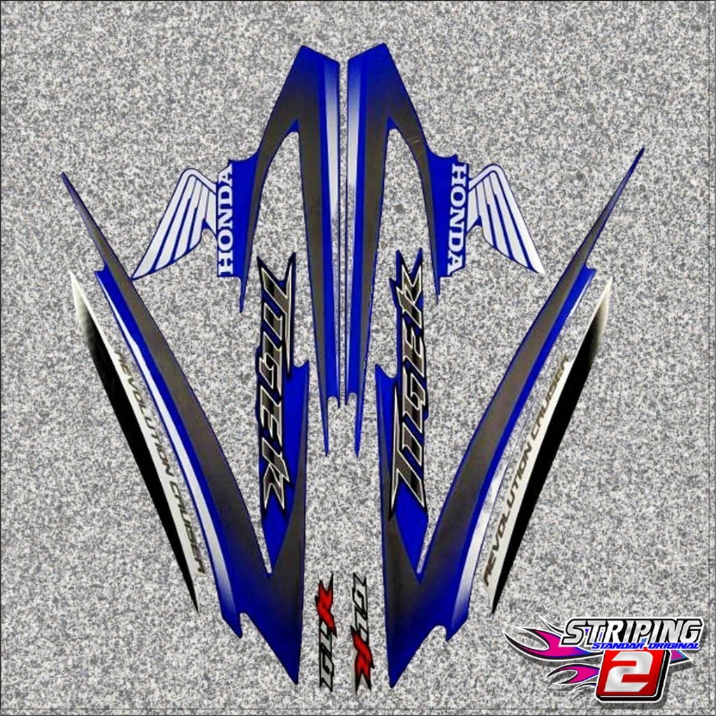 striping lis stiker standar ori Tiger Revo TIREV 2009 Biru stiker ori Tiger Revo striping Tiger 2009