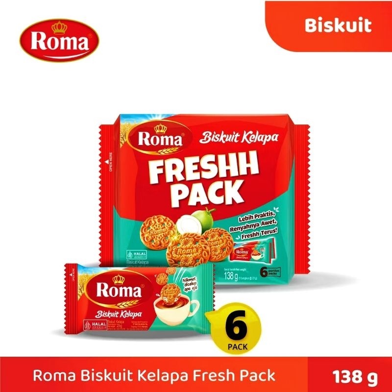 

Roma biskuit kelapa pack 6x23 gram - ARM