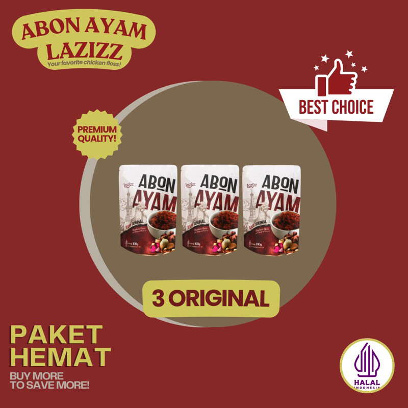 

Abon Ayam Premium - Abon Ayam Lazizz BUNDLING 3 Ori