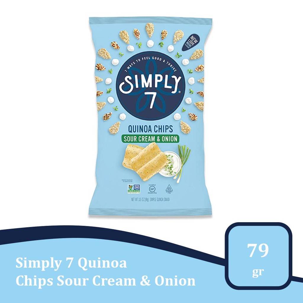 

Simply 7 Quinoa Chips Sour Cream & Onion 79gr - Snack Sehat Import USA