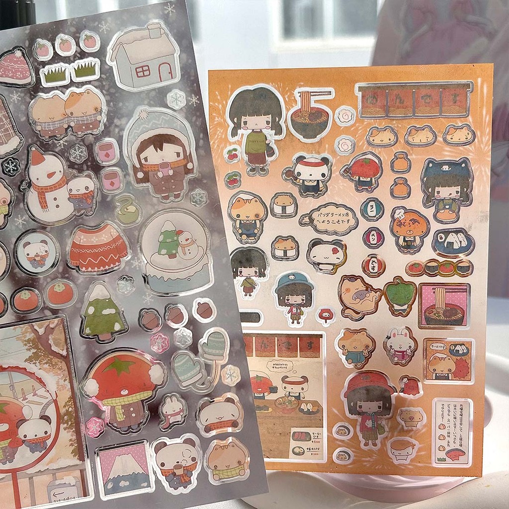 

Cute Character Stickers Kawaii PET Scrapbooking Stickers Photo Album Journal DIY Craft Decor Supplies