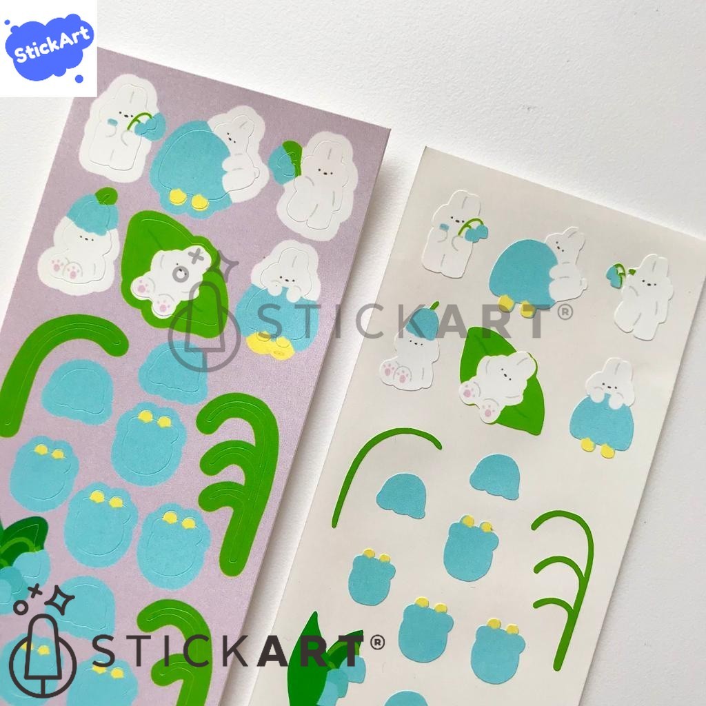 

[STICKART] Lili of the Valley Rabbit Sticker/ Stiker Kelinci Lucu untuk Dekorasi Jurnal BAHAN DAN KWALITAS PREMIUM