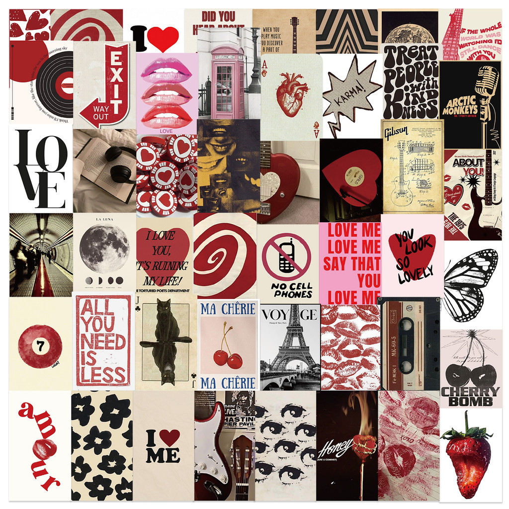 

50pcs Y2K Poster Girl Graffiti Stickers Decoration Guitar Notebook Luggage DIY Waterproof Water Cup Cartoon Stickers