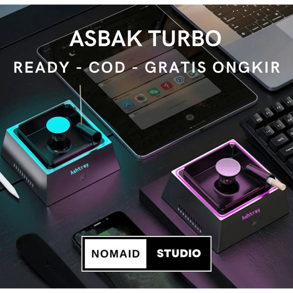 Nomaid.id - Asbak Turbo Pintar Multifungsi 2x Kecepatan dengan pembersih udara untuk menyaring asap 