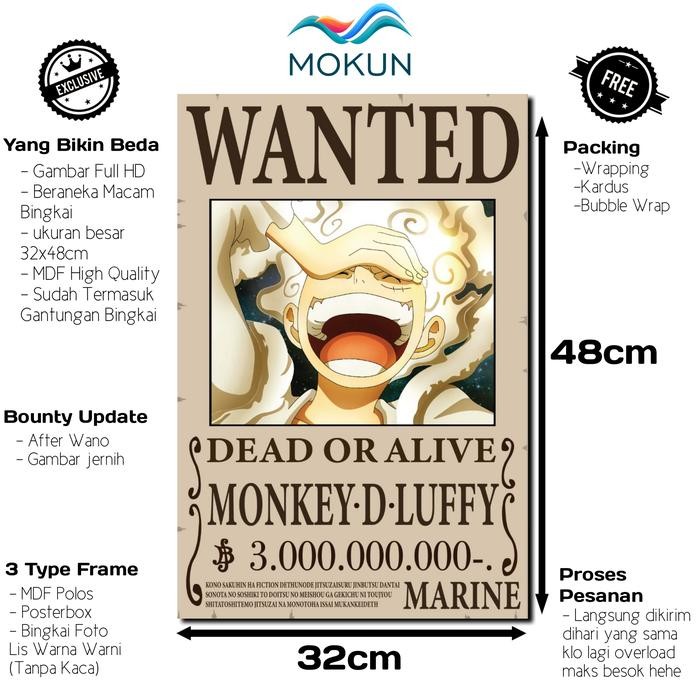 MOKUN Custom Poster New Bounty Luffy 3M ONE PIECE - Luffy, Poster box