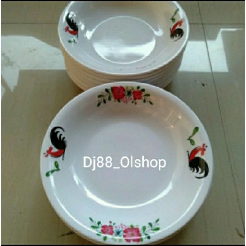 Piring Makan Lontong Melamin 9 inch Ayam Singa Singi PL-519