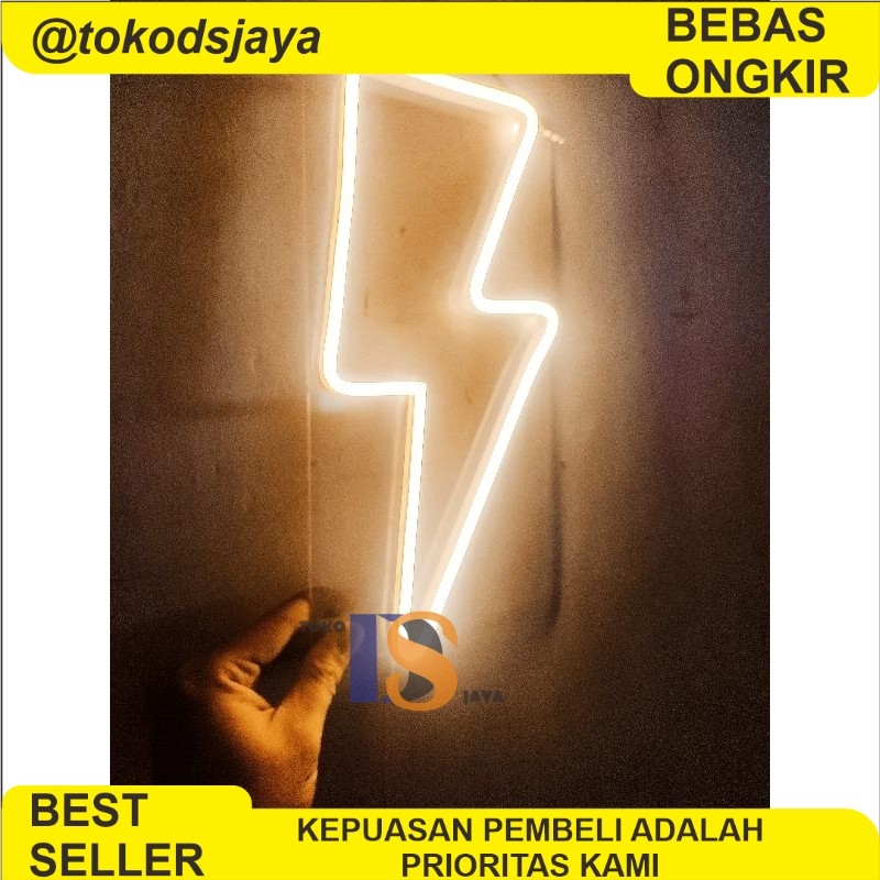 PROMO Neon flex 12v Neon Sign Model Petir Harga Per Pcs Ready Stock Aesthetic