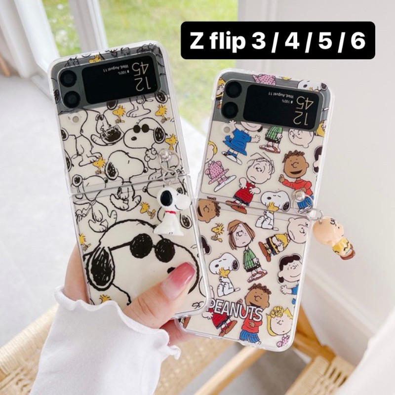 Ready Snoopy Charlie TPU Pendant Casing Case Samsung Galaxy Z Flip 6 / Z Flip 5 / Z Flip 4 / Z Flip 