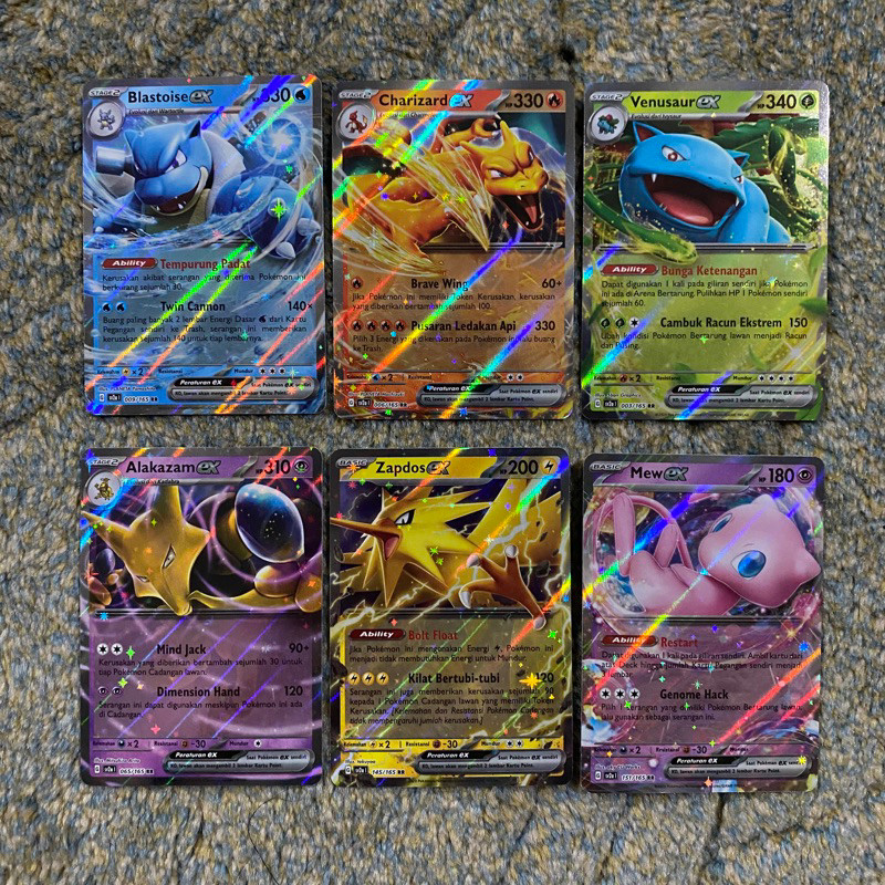 Ex RR 151 Pokemon TCG Original Indonesia SV2A Charizard Venusaur Blastoise Mew Zapdos Moltres Kartu 