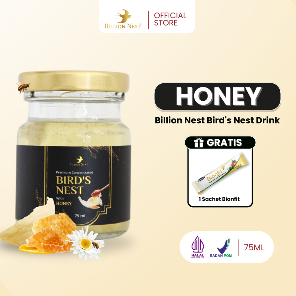 

BILLION NEST - Minuman Sarang Burung Walet - Honey/Madu - 6 JAR