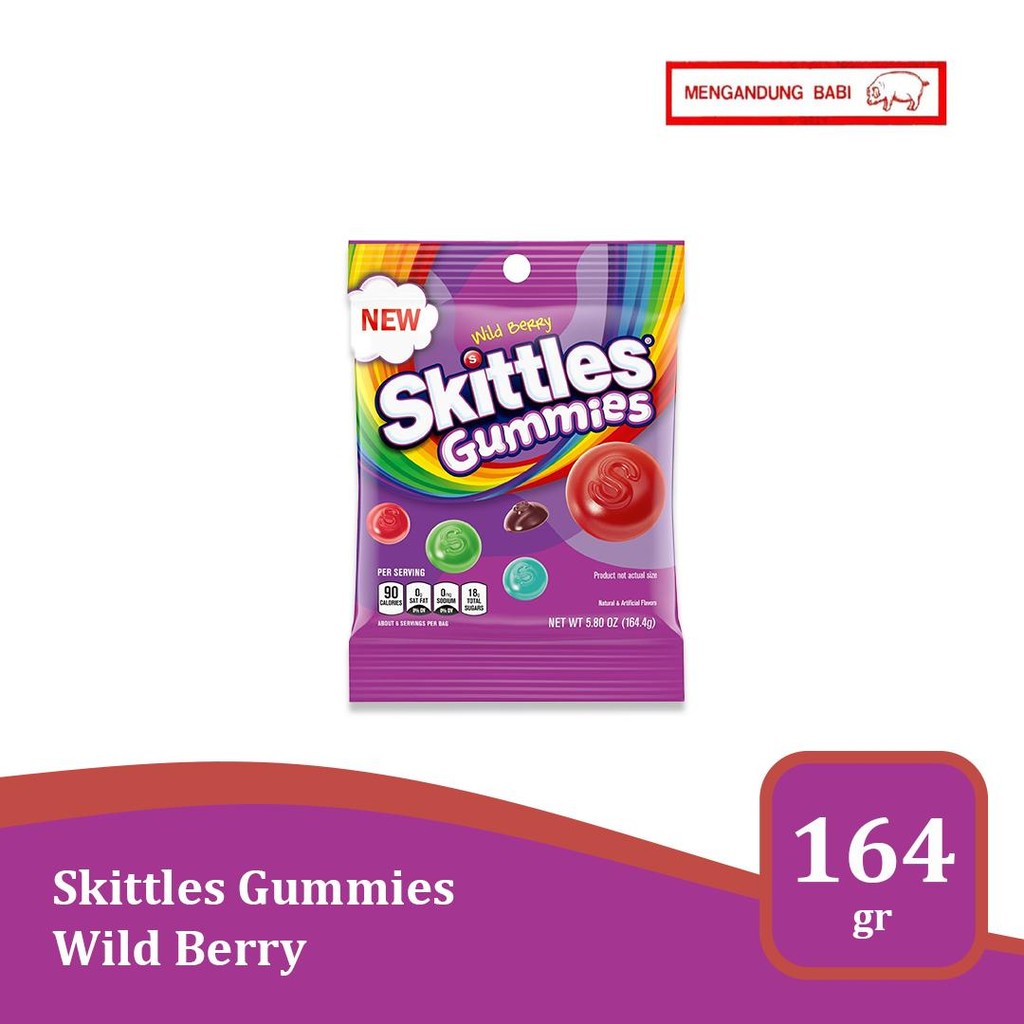 

Skittles Gummies Wildberry 5.8 oz - permen kenyal import USA