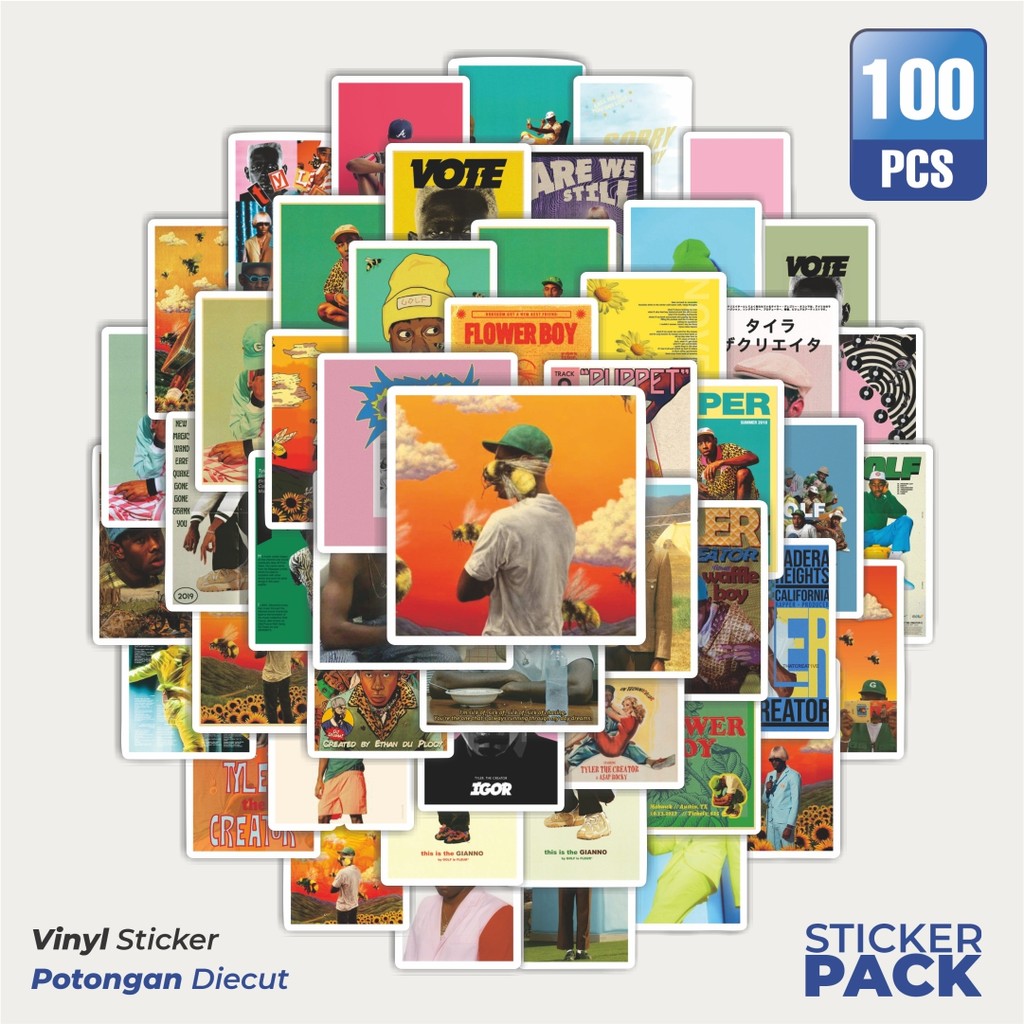 

Stiker Vinyl Stiker Poster Tyler Flower Boy [Poster Tyler Anak Bunga Laki-Laki] Waterproof Aesthetic- Untuk Laptop, Motor, dan Helm - Paper Stationery Pack