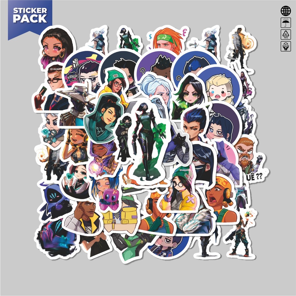 

[100PCS]Stiker Pack Stiker Kartun Valorant Stiker Aesthetic Vinyl Anti Air Dekorasi Sticker Laptop Buku Journal Koper Helm Casing HP Gitar Helm Skateboard