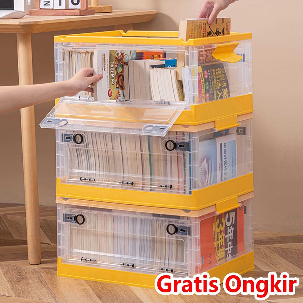 

Storage Box Kotak Penyimpanan Kotak Plasti Transparan Box Folding Container Box Kotak Buku Penyimpanan Buku Penyimpanan yang Kokoh dan Tahan Lama