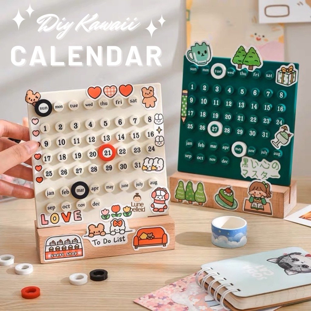 

COD DIY Kawaii Desktop Calendar / Kalender Meja Belajar / Hadiah Kado Natal Anak SALE