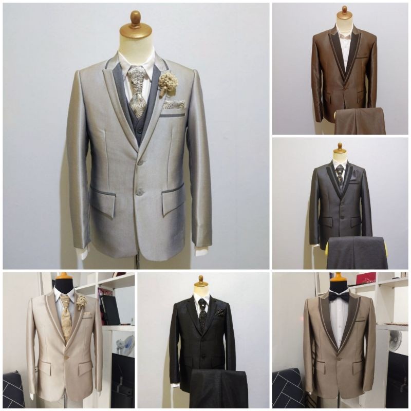 Jas dan Celana Pengantin Pria Jas Wedding Semiwol Kilap