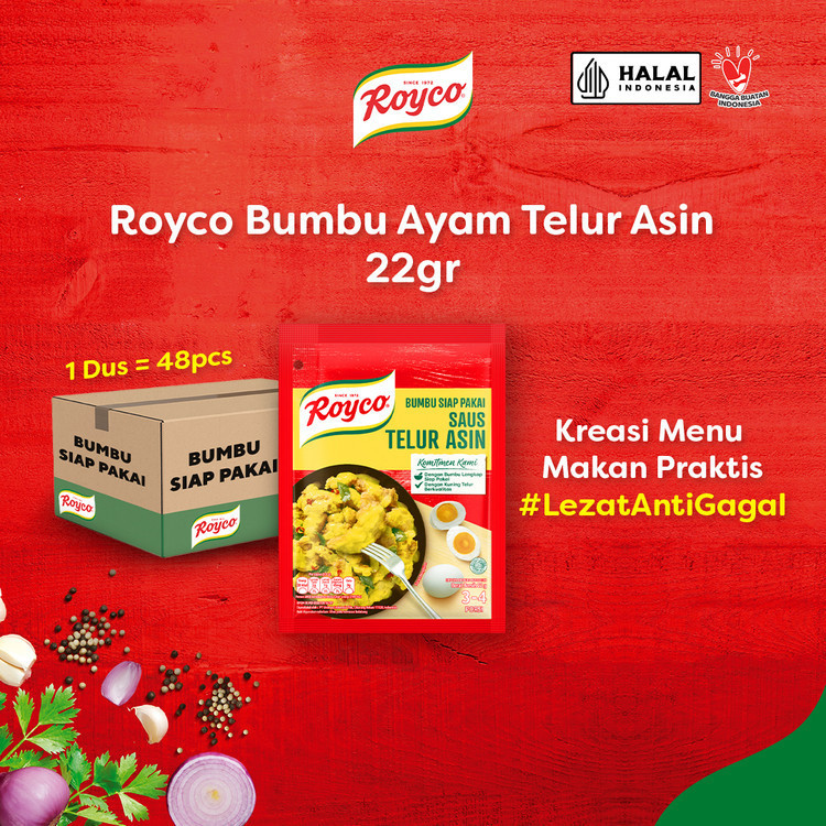 

Royco Bumbu Ayam Saus Telur Asin 22g (Isi 48)