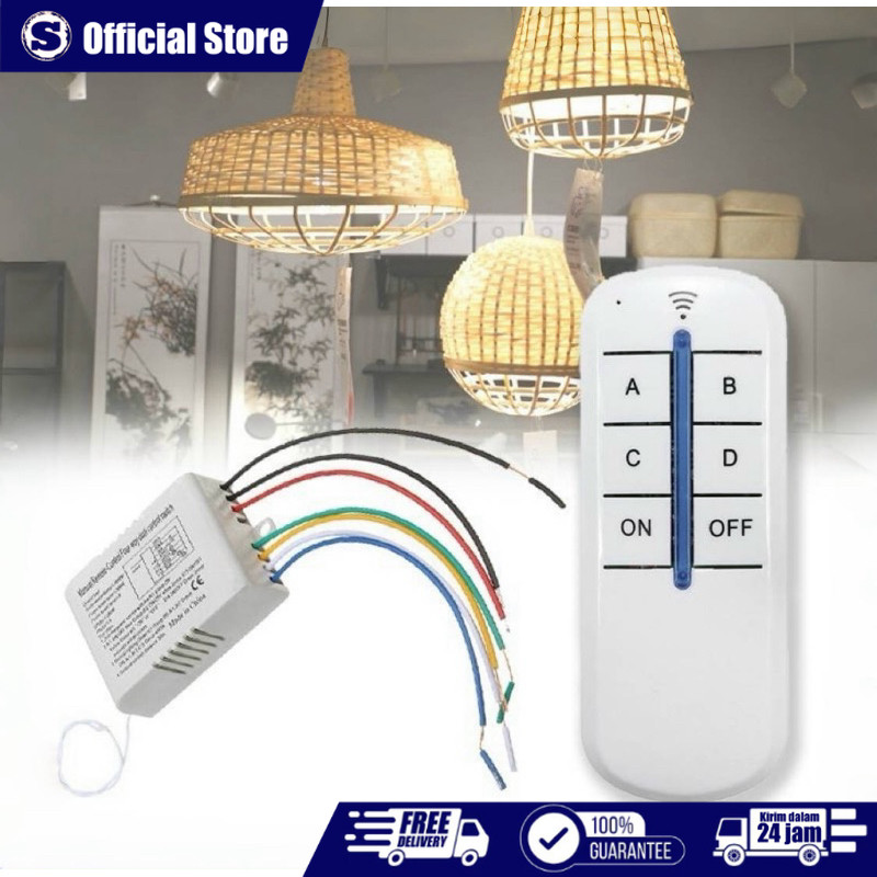 220v Saklar Remote 4 Channel 4x1000w / Remote Control Switch 4 Way/Saklar Remote 4 Channel / 220V 10